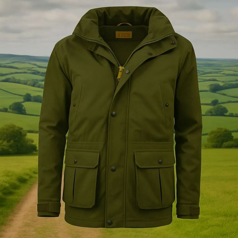 Game Stealth Jacket with mountain background