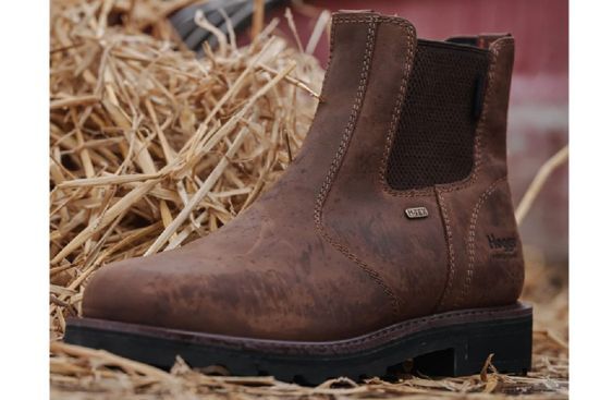 hoggs of fife shire pro boot on bail of hay