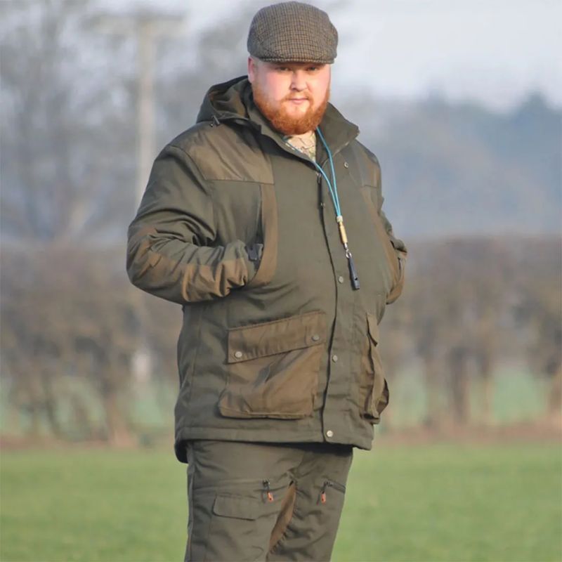 Man wearing Game Scope Jacket whilst dog training