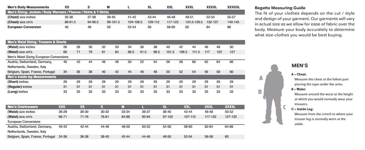 conversion mens to womens clothing sizes