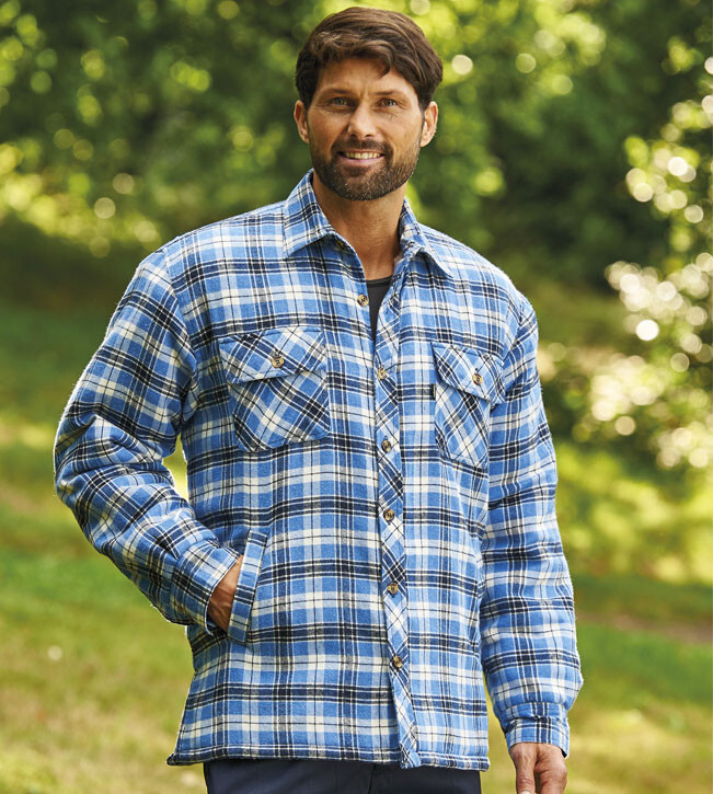 mens blue check flannel lumberjack shirt ideal for outdoor work